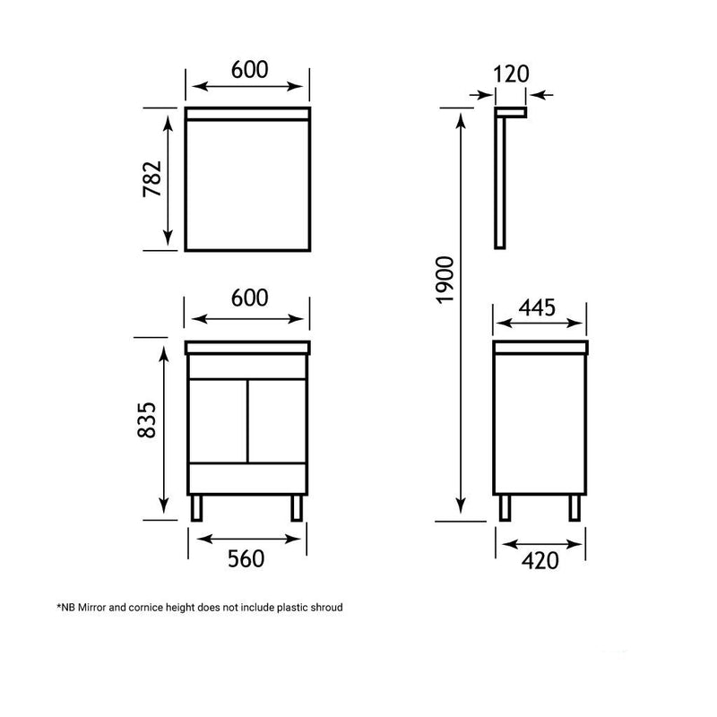Faro 58cm wave action cornice