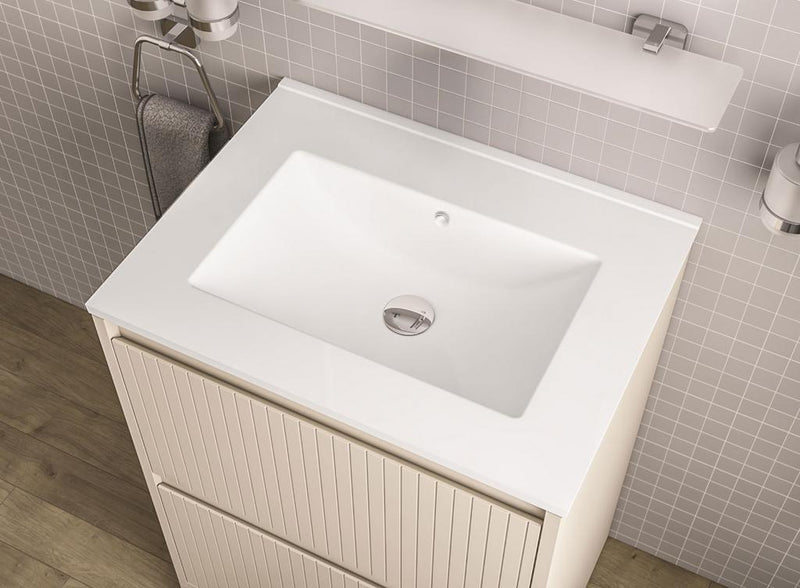 Universal 800 Square Ceramic Basin No Tap Holes