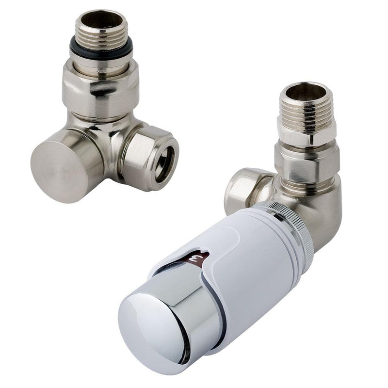 15mm Corner TRV & lockshield valve