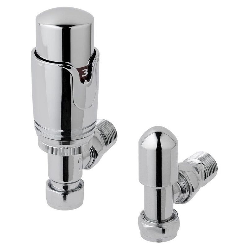 New 15mm Angle TRV & Lockshield Valve
