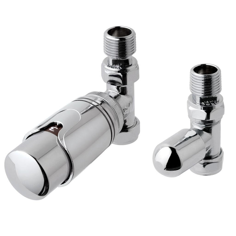 New 15mm Straight TRV & Lockshield Valve