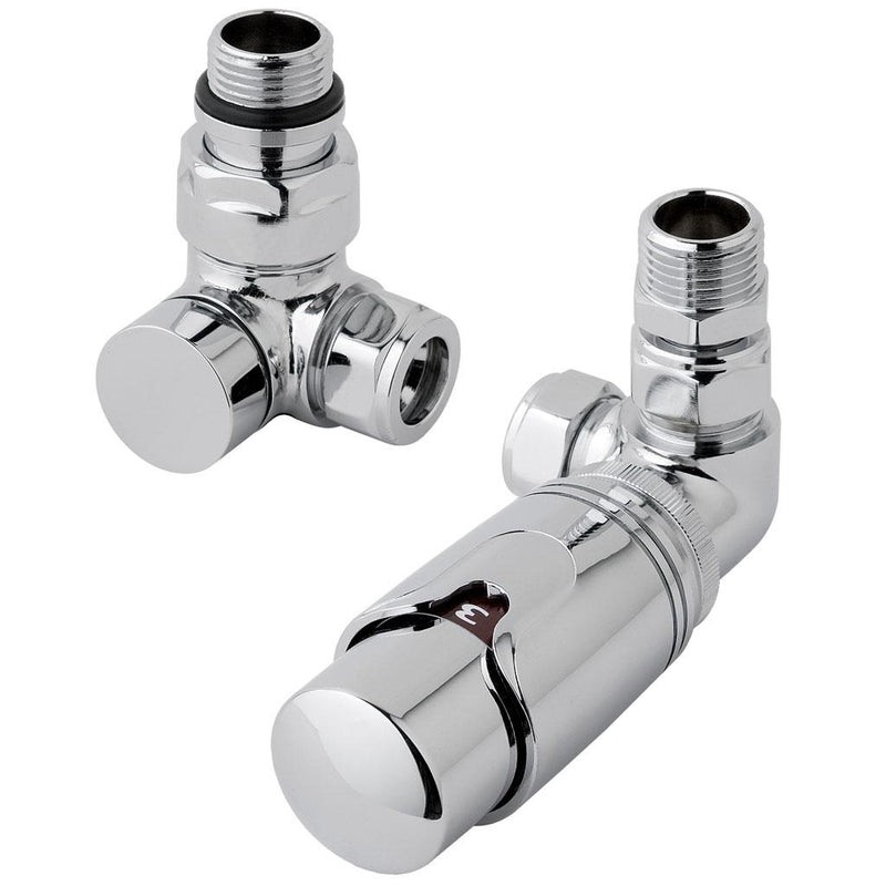 New 15mm Corner TRV & Lockshield Valve