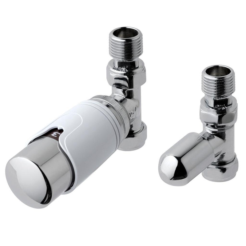 New 15mm Straight TRV and Lockshield Valve