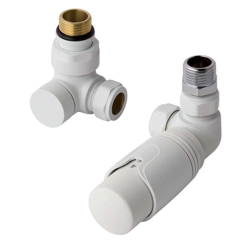 15mm Corner TRV & lockshield valve