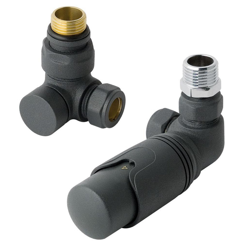 15mm Corner TRV & lockshield valve