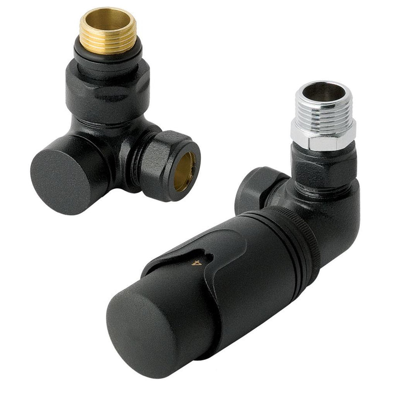 15mm Corner TRV & lockshield valve