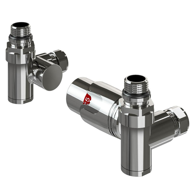 15mm Corner Dual Fuel TRV & Lockshield Valve