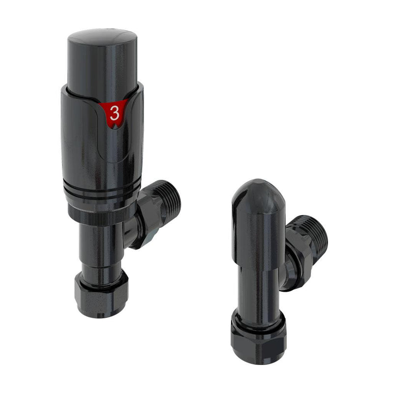 15mm Angled TRV and Lockshield Valve