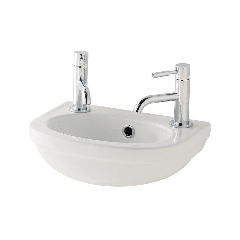 Dura cloakroom basin 450mm 2TH inc fixings