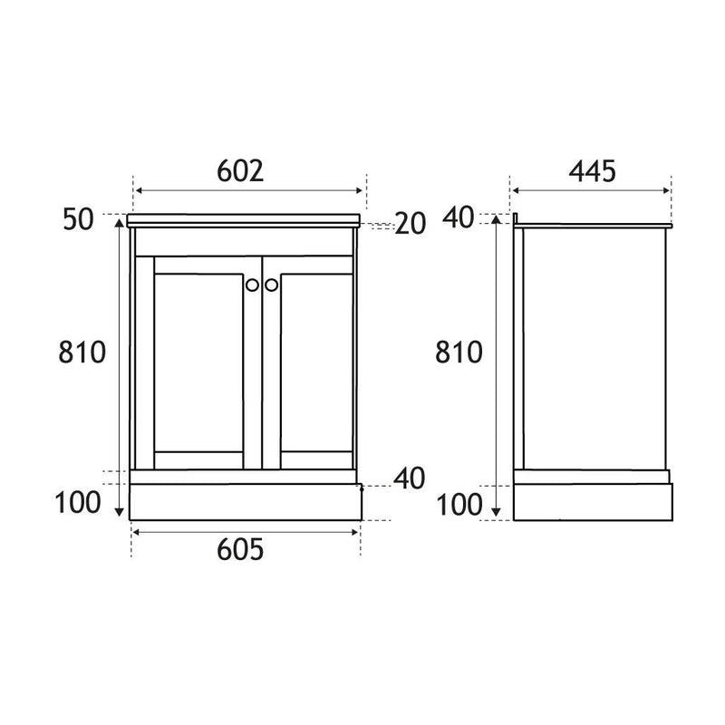 Hardwick 60cm Corner Cabinet LH
