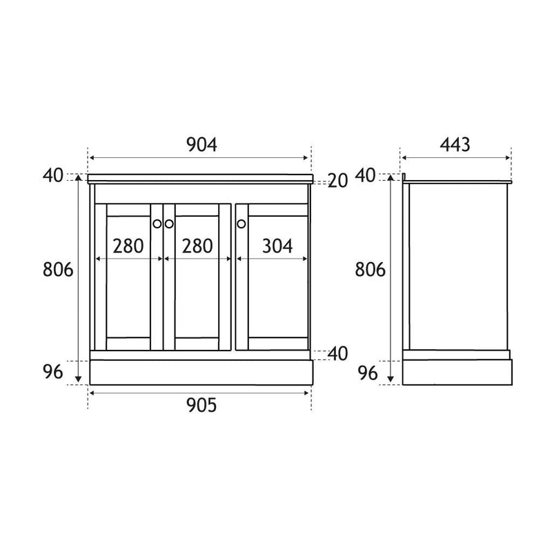 Hardwick 90cm Corner Cabinet LH