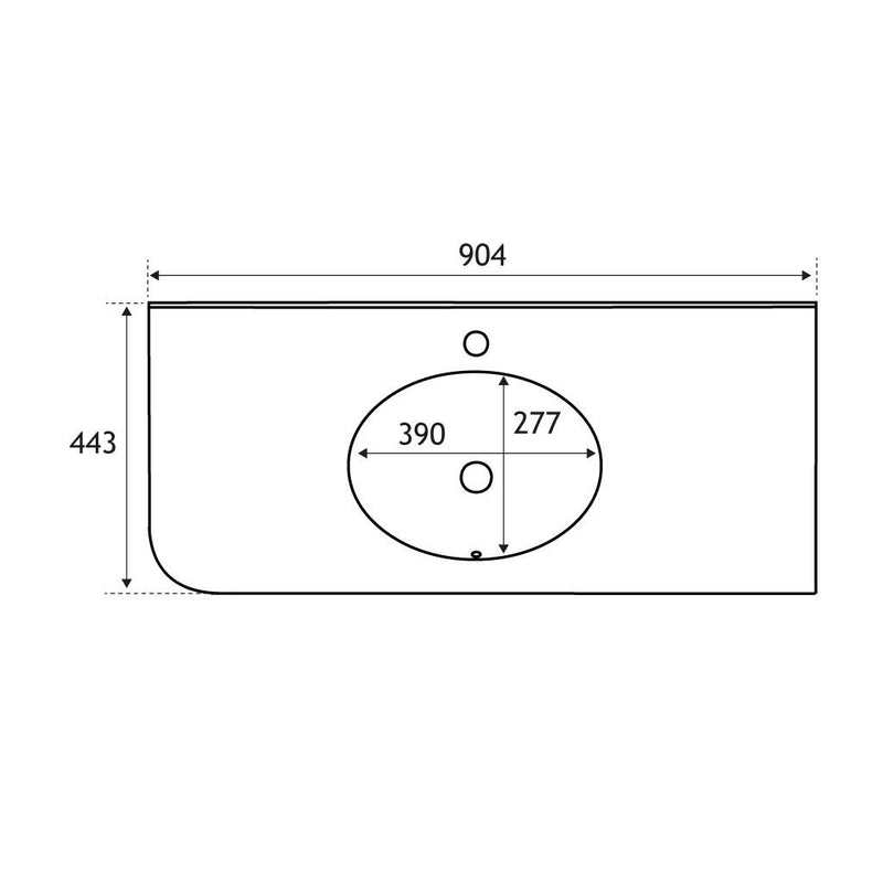 Hardwick 90cm Corner Basin RH
