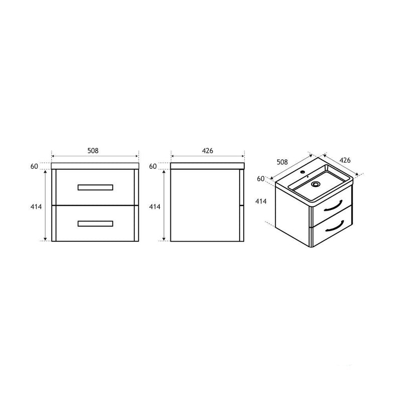 Cavone 50 wall hung drawer unit