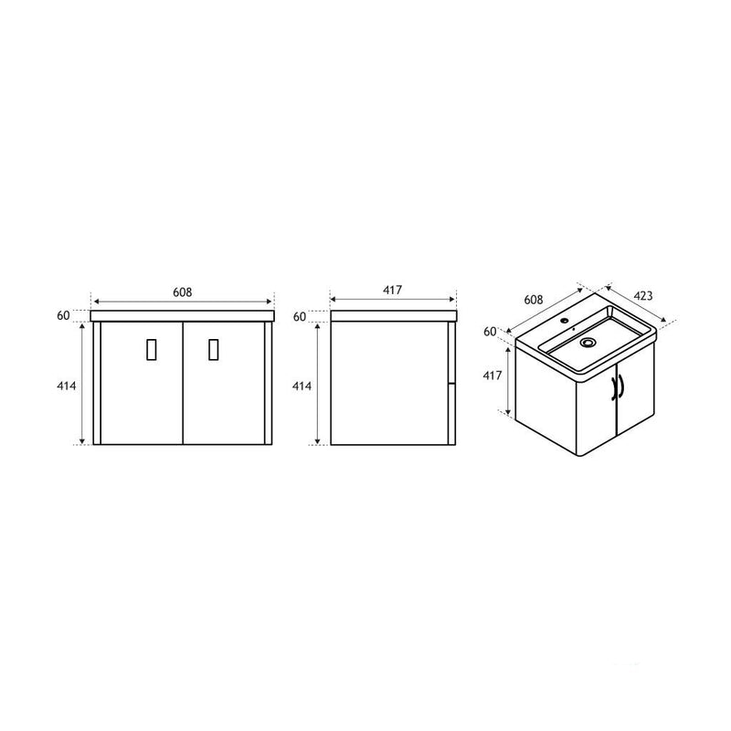 Cavone 60 wall hung door unit