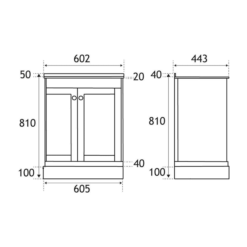 Hardwick 60cm Corner Unit RH