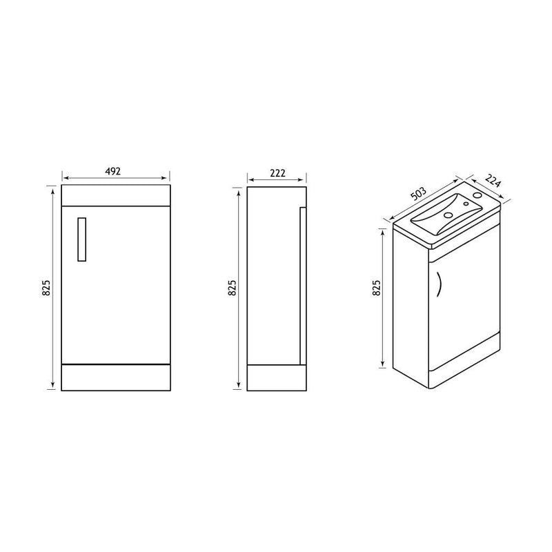 Cavone 50cm Single Door Base Unit