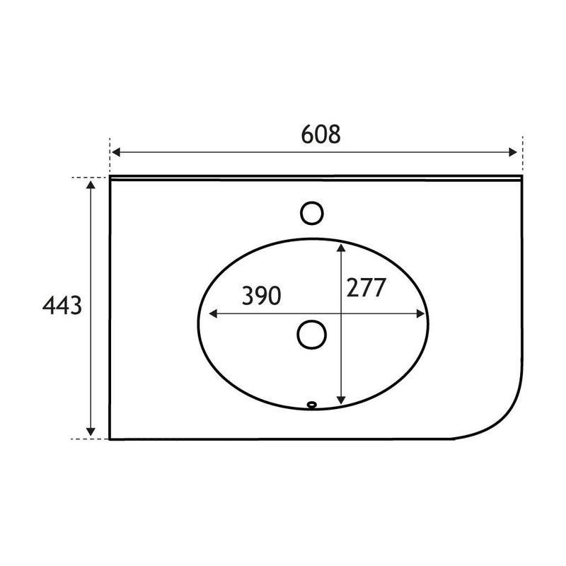 Hardwick Quartz Corner 60cm Basin LH
