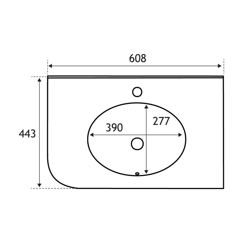Hardwick Quartz Corner 60cm Basin RH