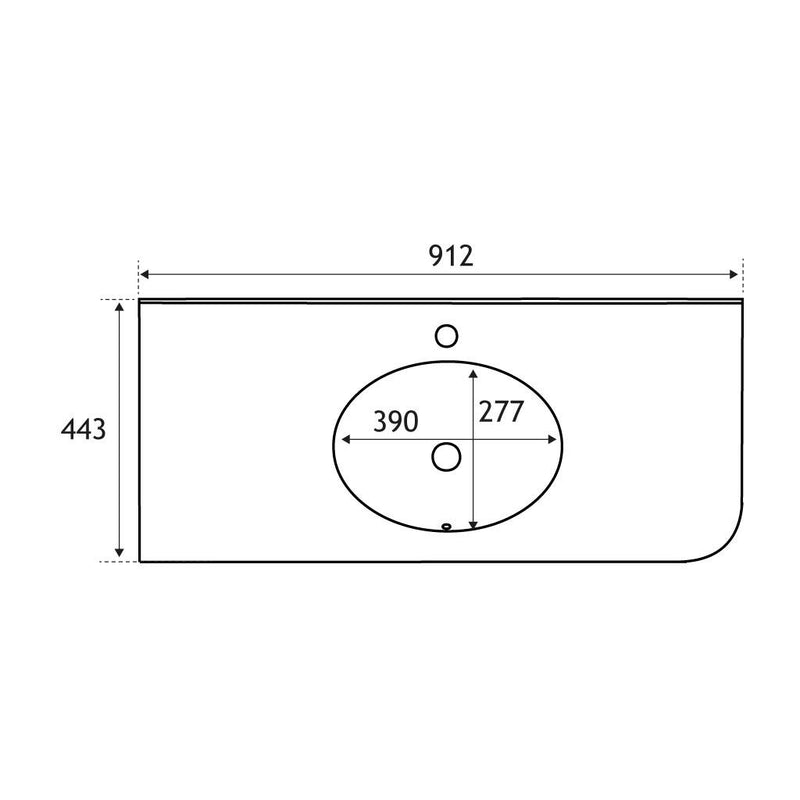 Hardwick Quartz Corner 90cm Basin LH