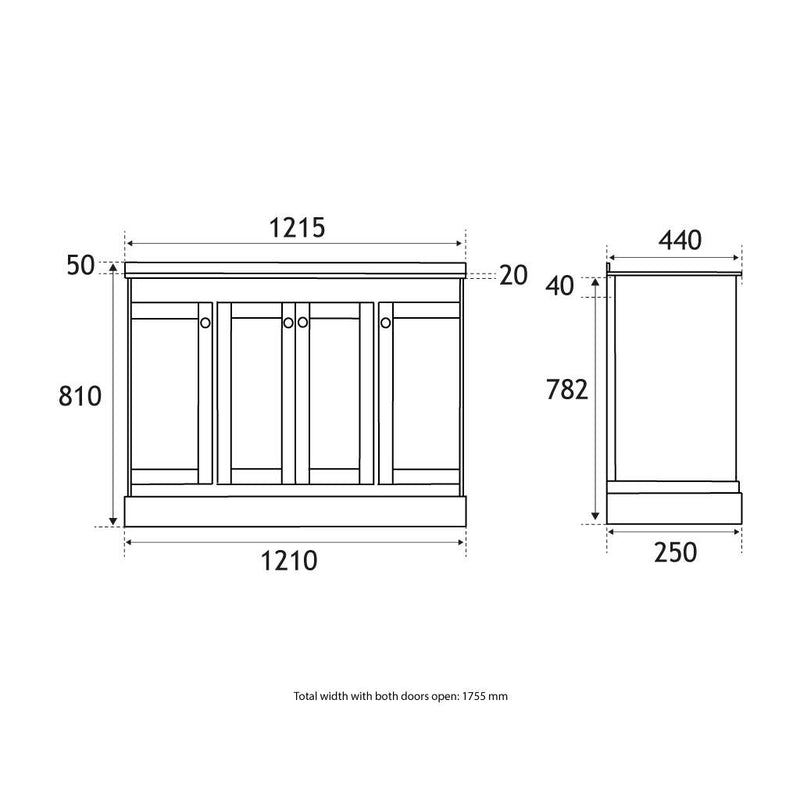 Hardwick Traditional double bowl Vanity Unit