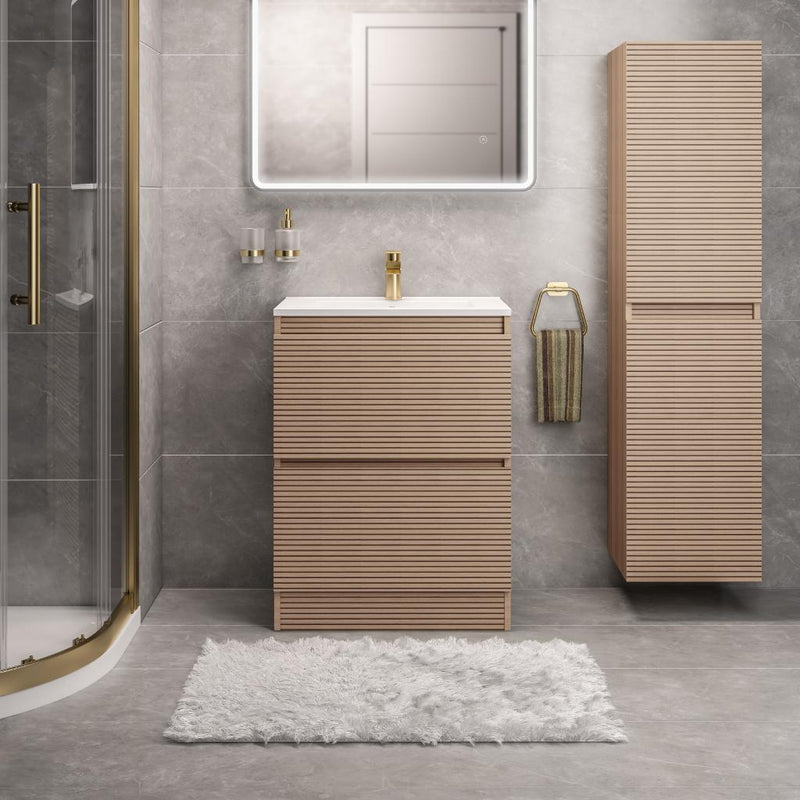 Olympia 60cm fluted effect floorstanding drawer unit