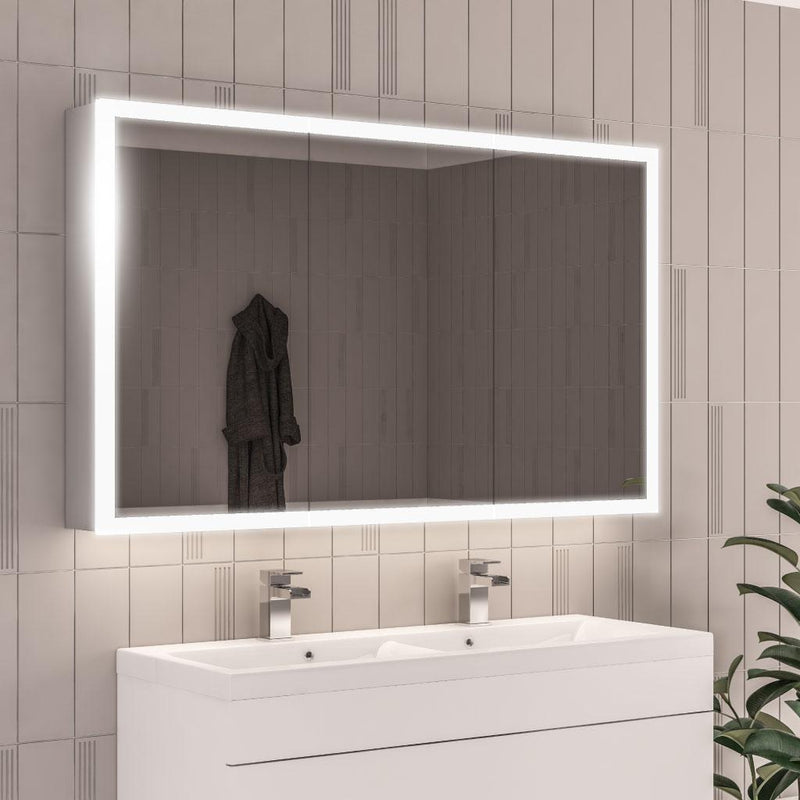 Cassio 1200x700mm 3 door LED mirror