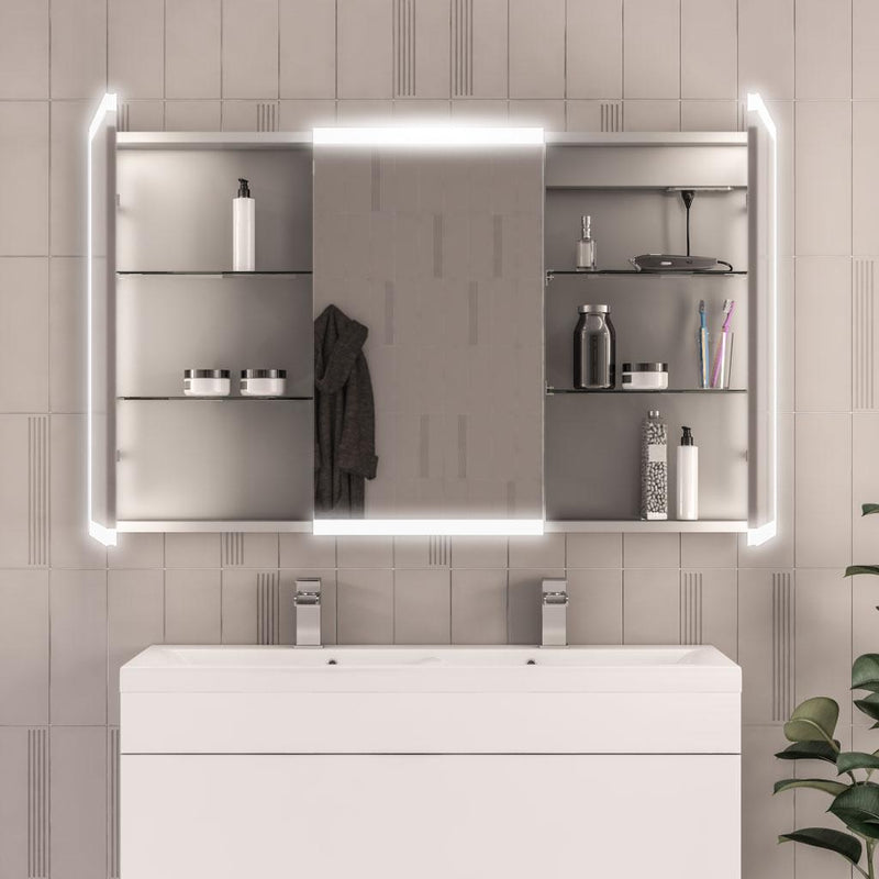 Cassio 1200x700mm 3 door LED mirror
