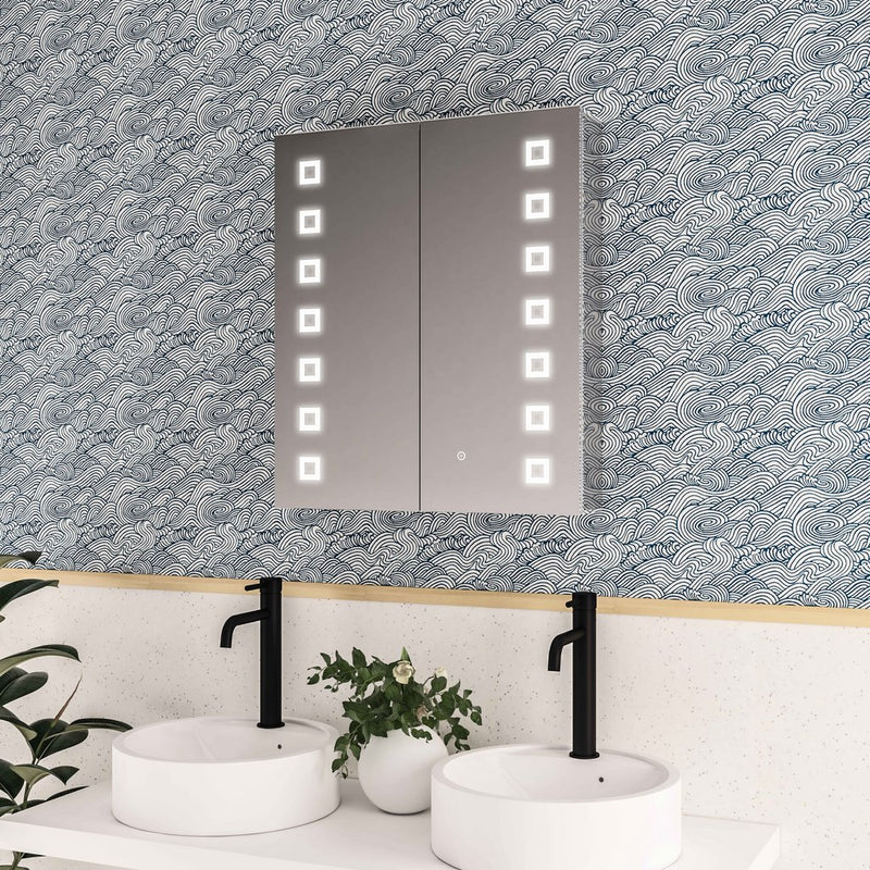 Chiana 600x700mm 2 door LED mirror