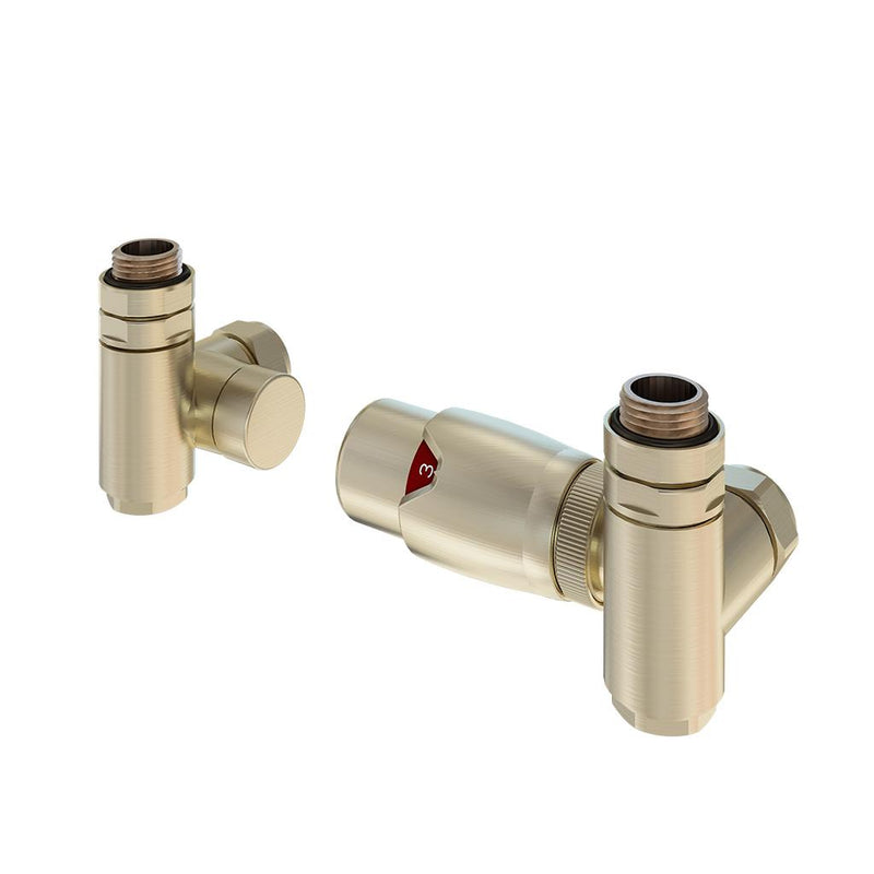 15mm Corner Dual Fuel TRV & Lockshield Valve