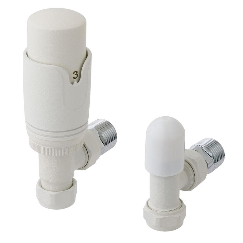 15mm Angled TRV and Lockshield Valve