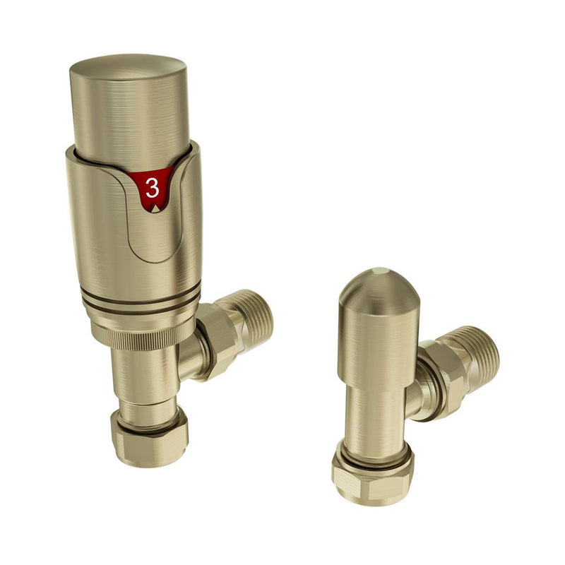 15mm Angled TRV and Lockshield Valve