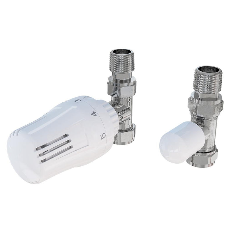 15mm Straight TRV and Lockshield Valve