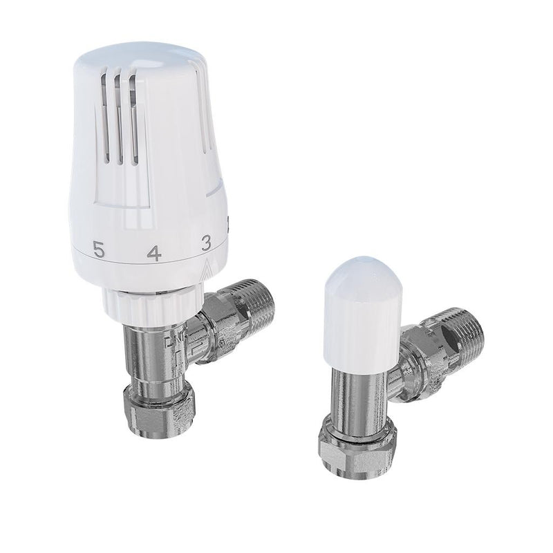 15mm Angled TRV and Lockshield Valve