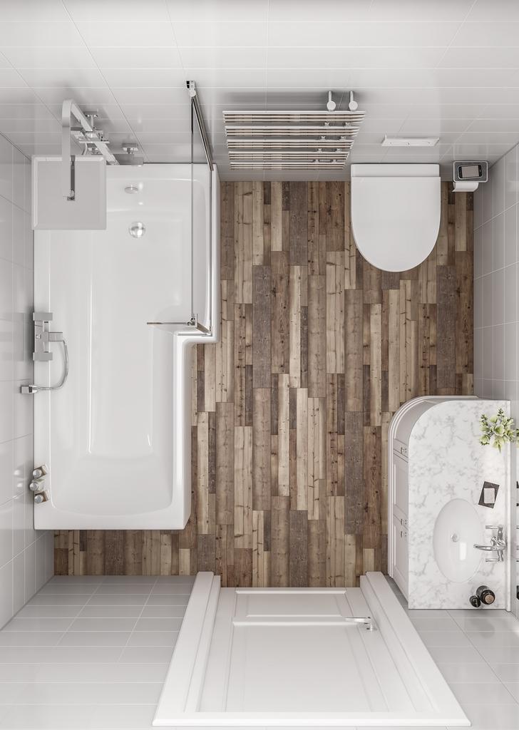 L shaped Bath Screen RH