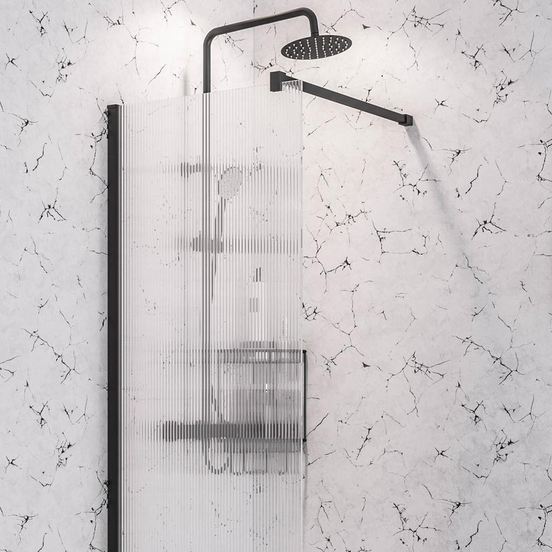 Vantage 2000 8mm fluted glass walkin panel 900 x 2000