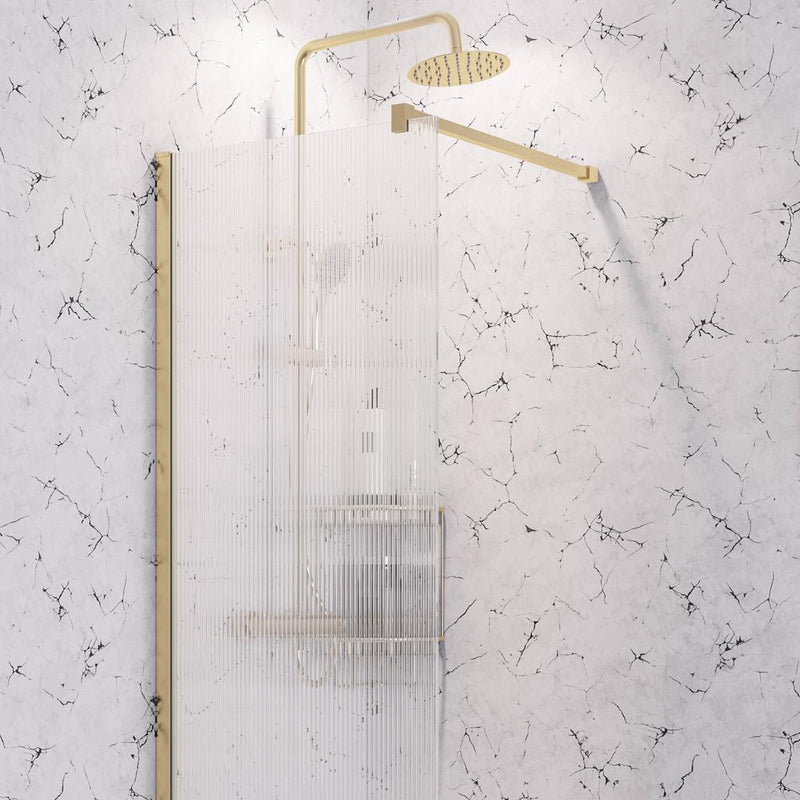 Vantage 2000 8mm fluted glass walkin panel 900 x 2000