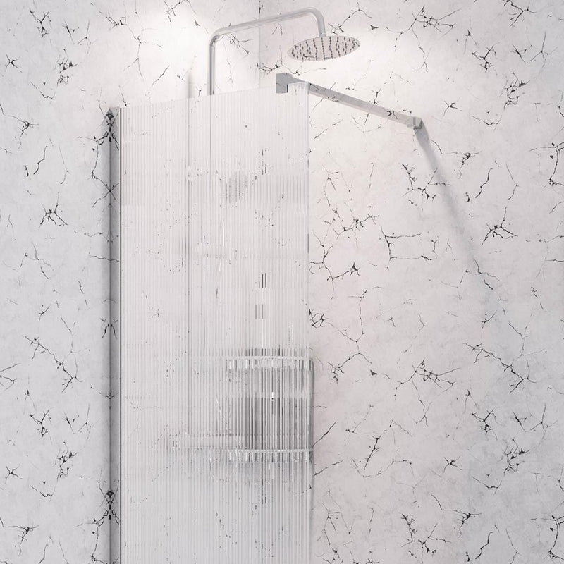 Vantage 2000 8mm fluted glass walkin panel 1000 x 2000