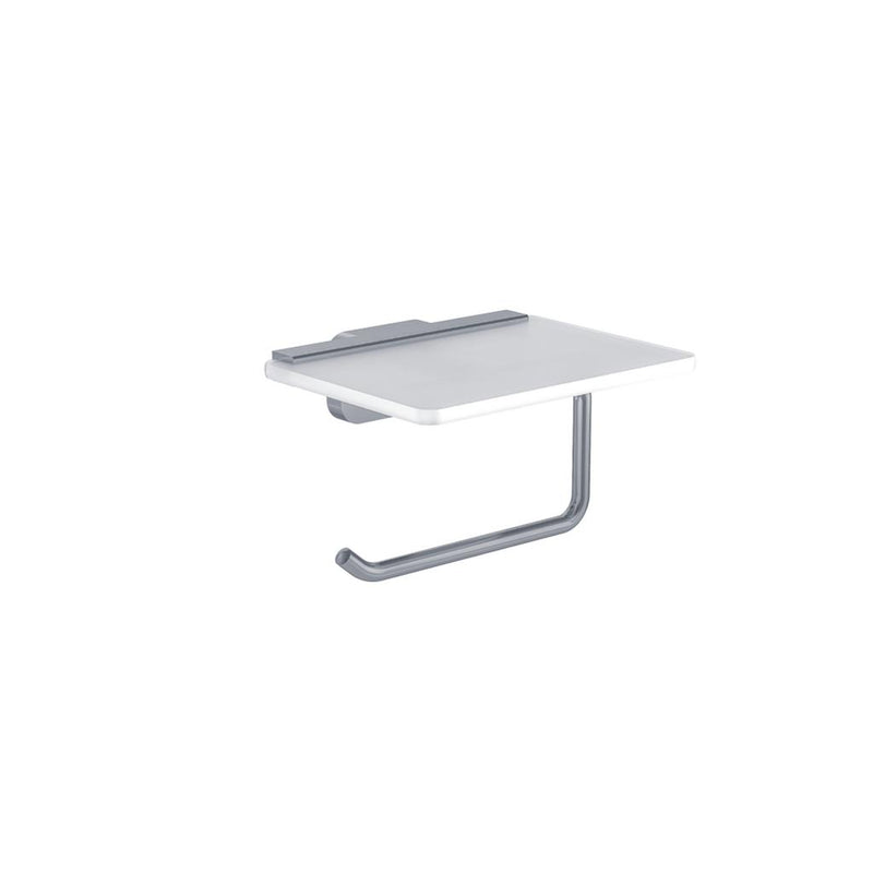 Asti Toilet Roll Holder with Glass Shelf