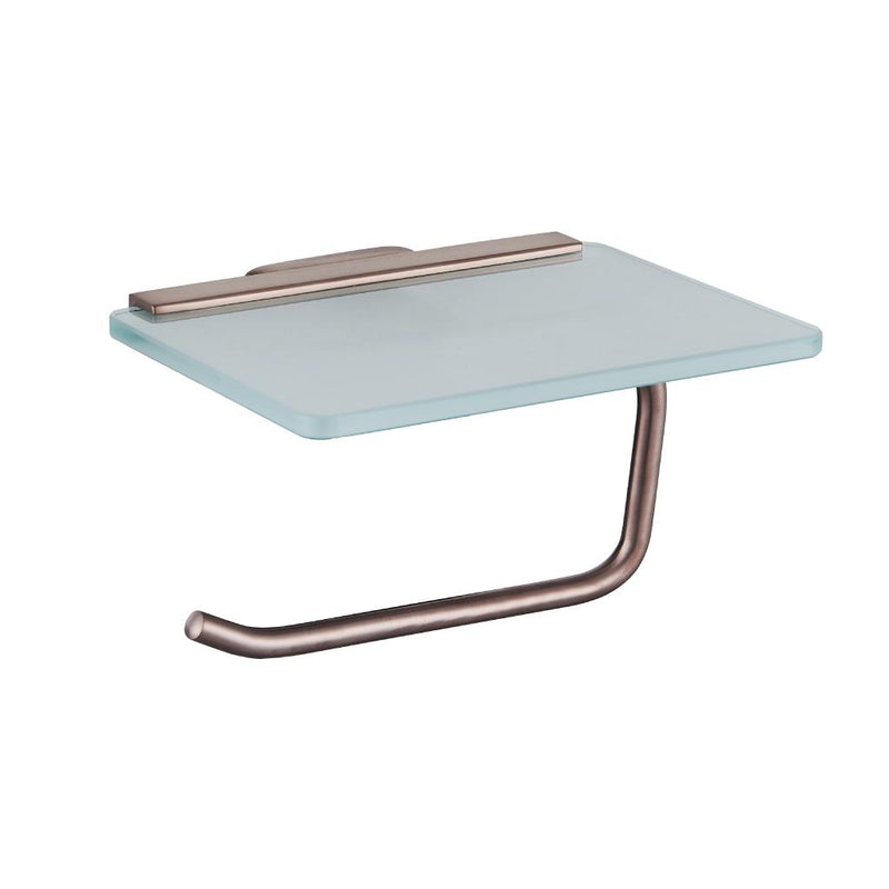 Asti Toilet Roll Holder with Glass Shelf