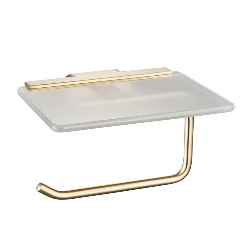 Asti Toilet Roll Holder with Glass Shelf