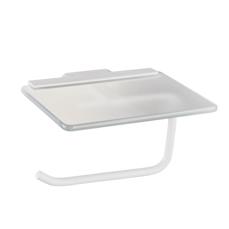 Asti Toilet Roll Holder with Glass Shelf