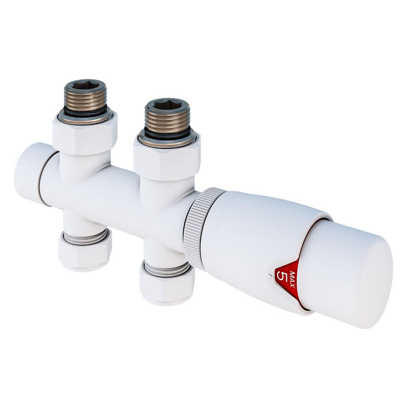 Straight Twin inlet Thermostatic Radiator Valve 15mm