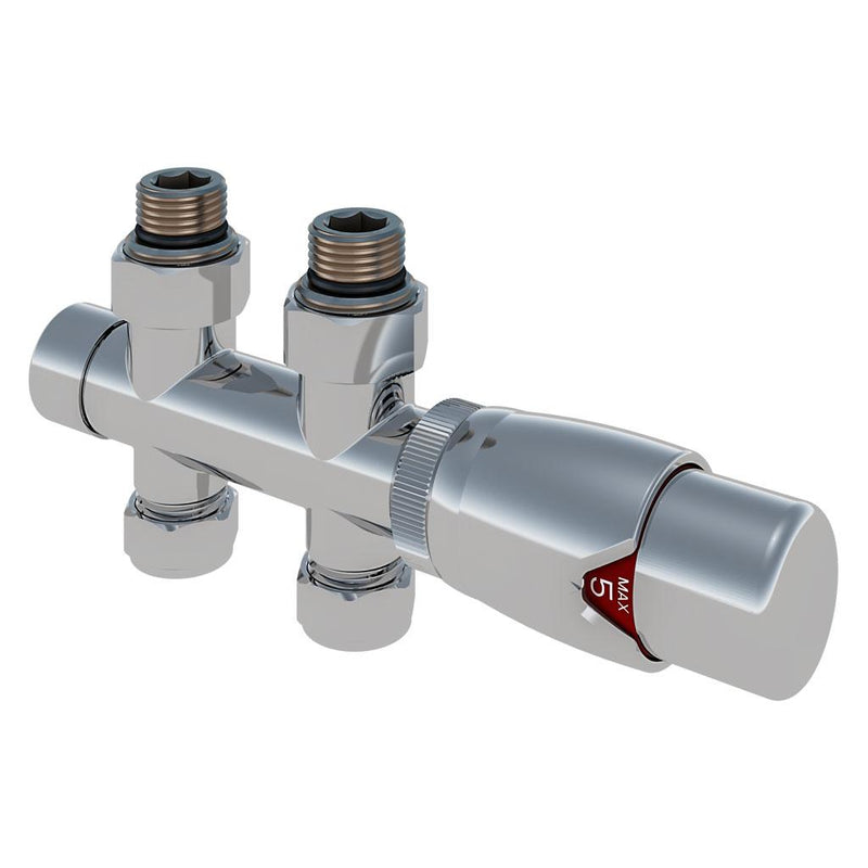 Straight Twin inlet Thermostatic Radiator Valve 15mm