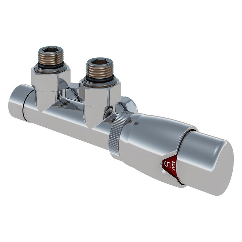 Angle Twin inlet Thermostatic Radiator Valve 15mm