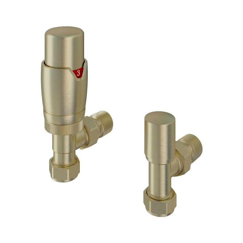 15mm Angled TRV and Lockshield Valve