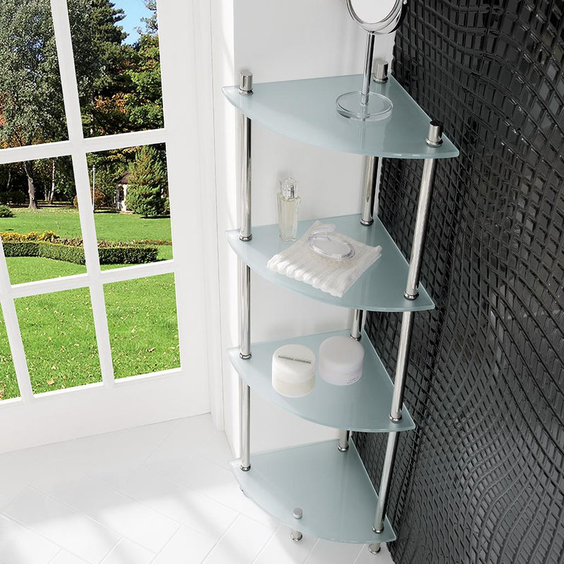Davos corner 320x320x1180 glass shelves