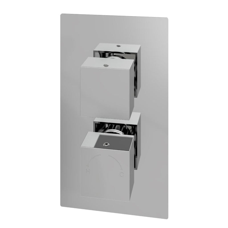 Modern Square Thermostatic Two-Way Concealed Shower Valve