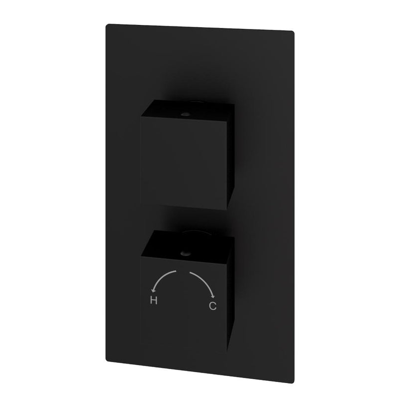 Modern Square Thermostatic Two-Way Concealed Shower Valve