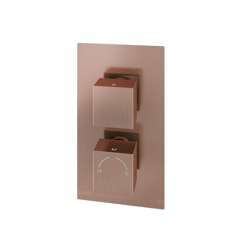 Modern Square Thermostatic Two-Way Concealed Shower Valve