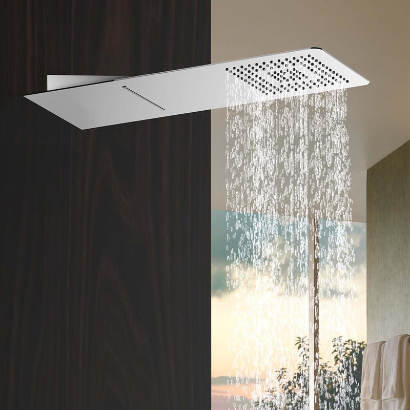 Wall-mounted shower with waterfall